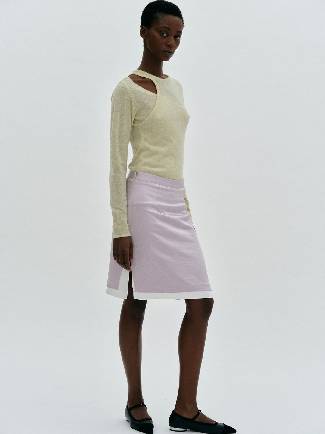 Layered Satin Skirt, Pink #3
