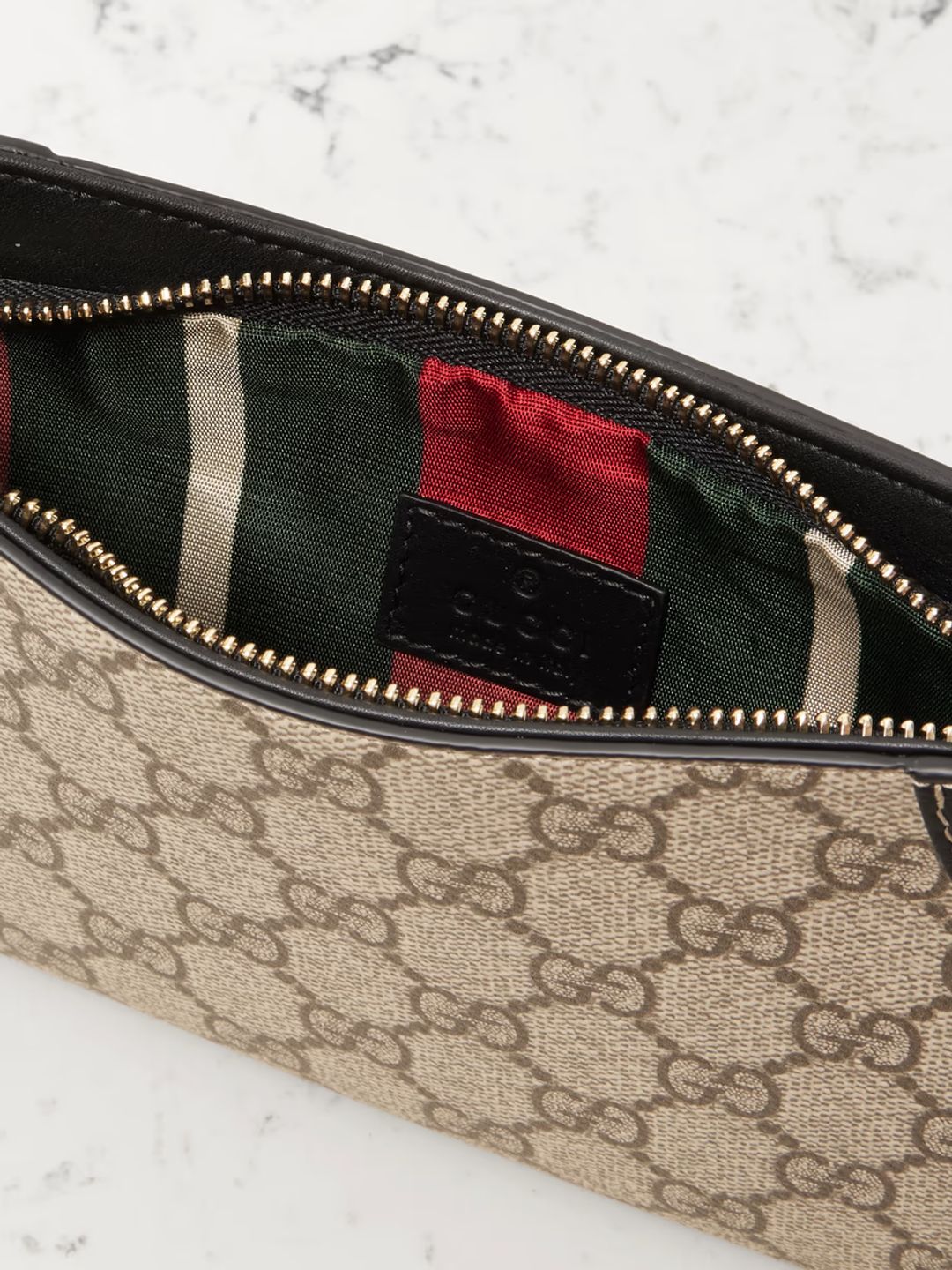 GG Emblem mini leather-trimmed printed coated-canvas shoulder bag #5