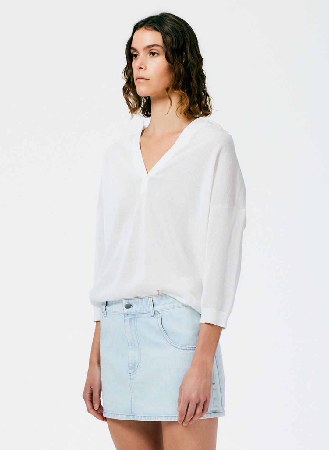 Crispy Viscose Sweater Easy Polo #3