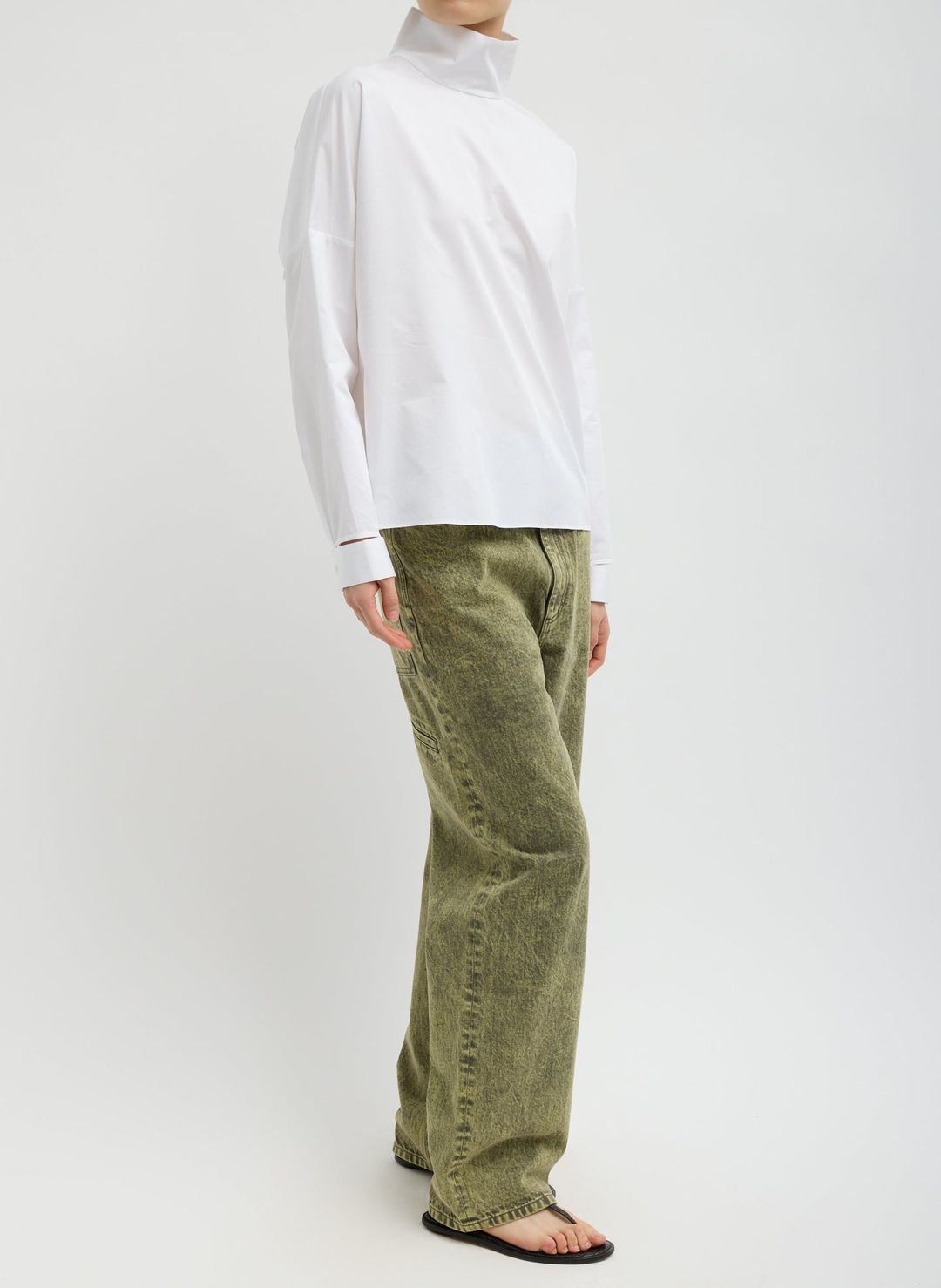 Eco Poplin Funnel Neck Dolman Top #3