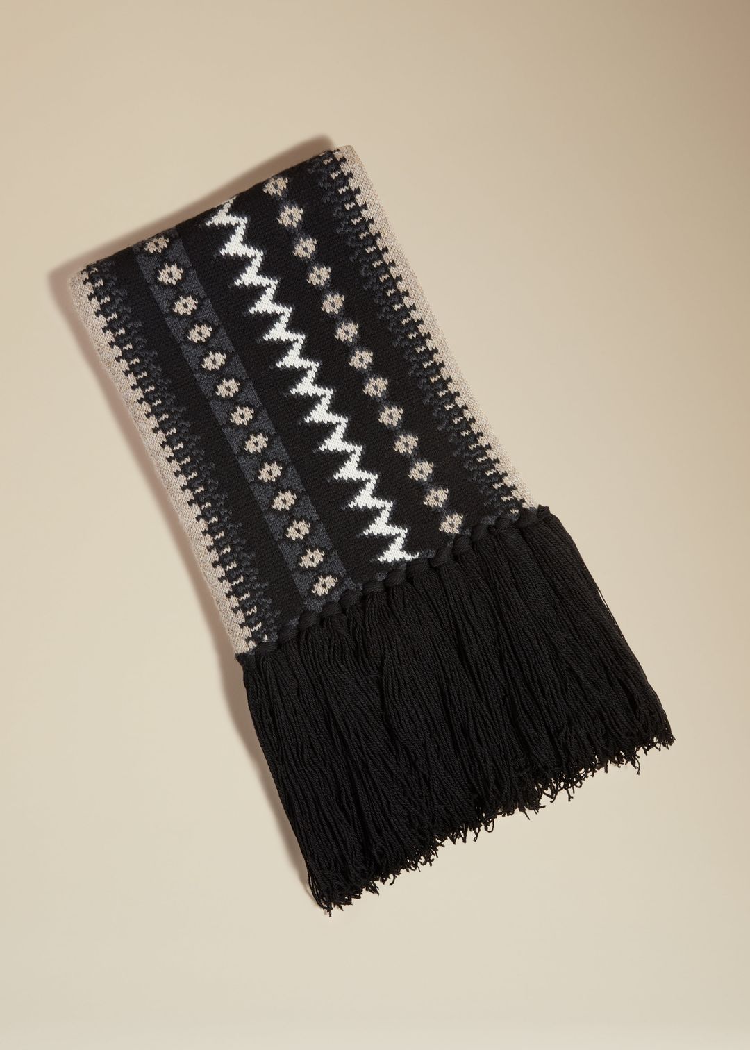 The Leroi Fairisle Scarf in Neutral Multi