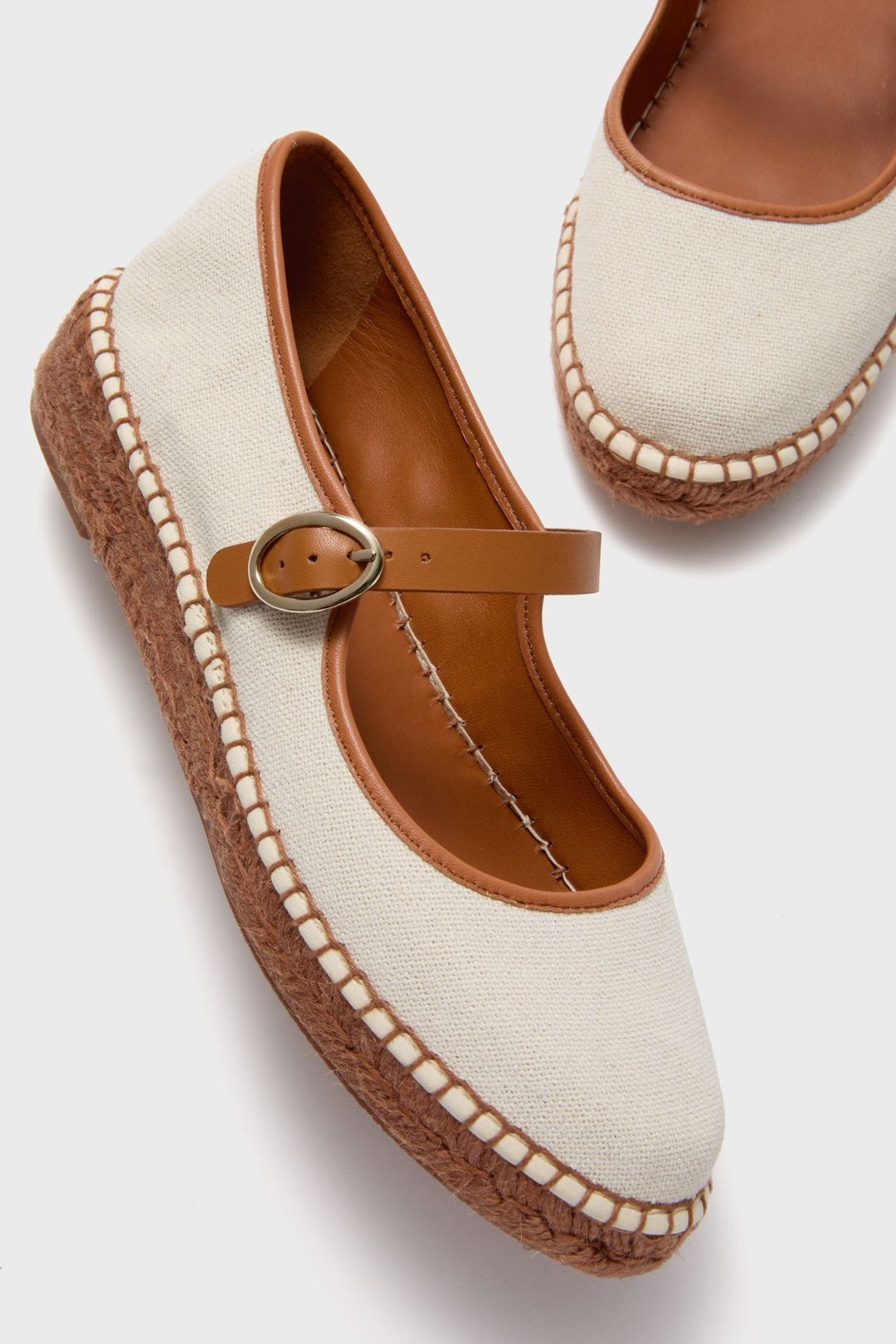 Ivory Canvas Jamie Espadrille Flats #5