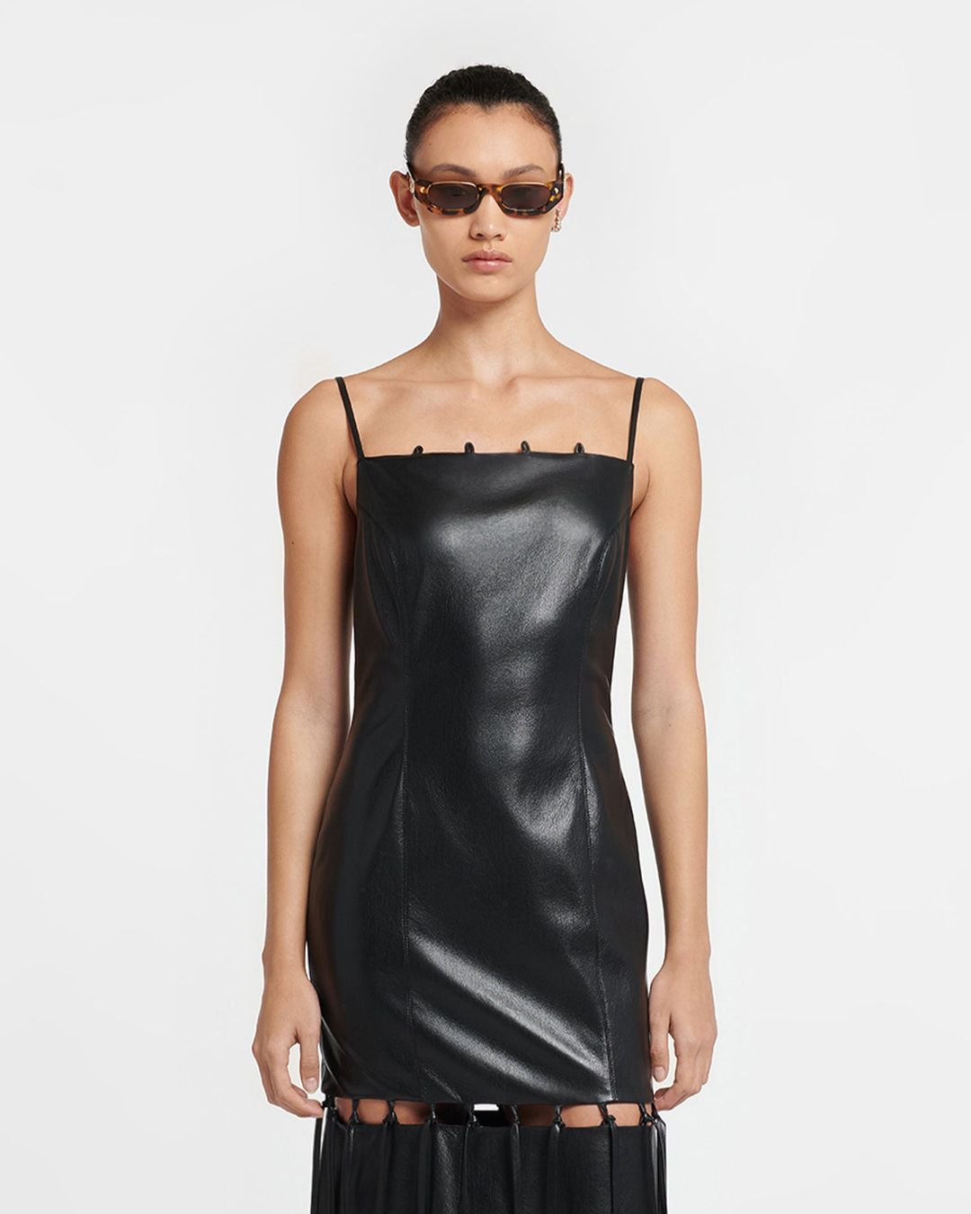 Clary - Okobor™ Alt-Leather Maxi Dress - Black #4