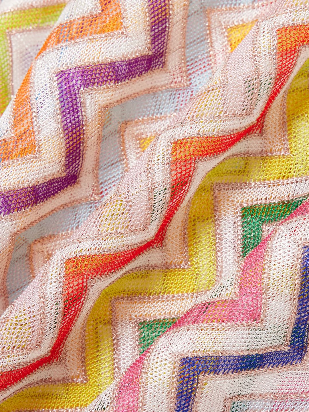 Striped metallic crochet-knit maxi dress #4