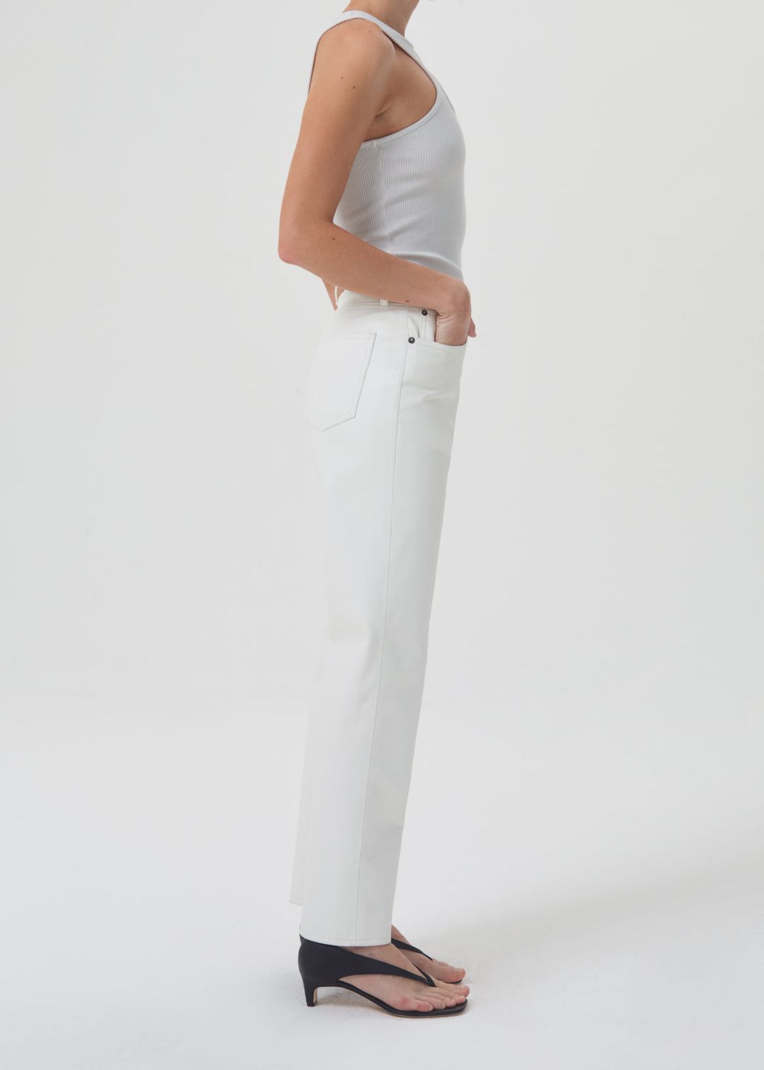 Recycled Leather 90's Pinch Waist in Lace #3