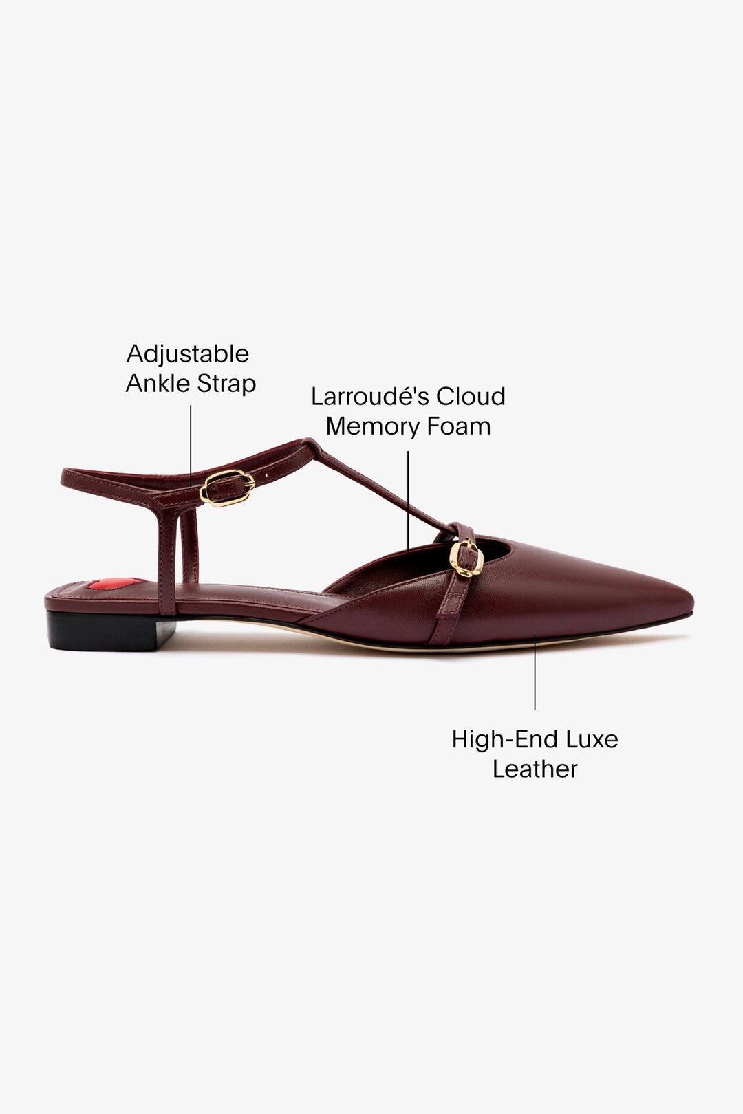 Grace Flat In Burgundy Leather #5