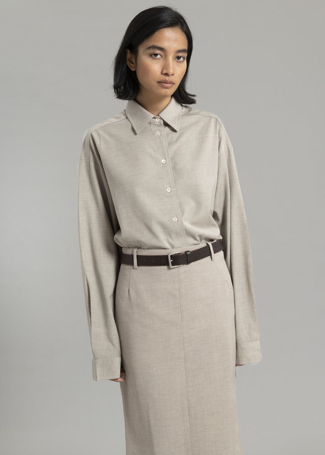 Eli Pencil Skirt - Taupe Melange #6