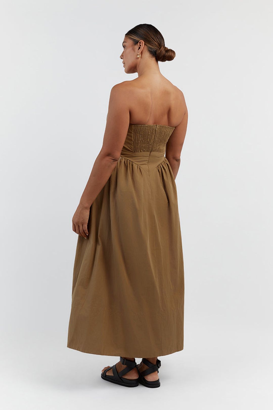 HYLAND COFFEE STRAPLESS MIDI DRESS #8