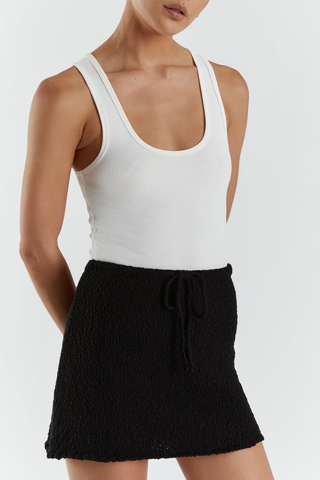 DION BLACK BOUCLE MINI SKIRT #5