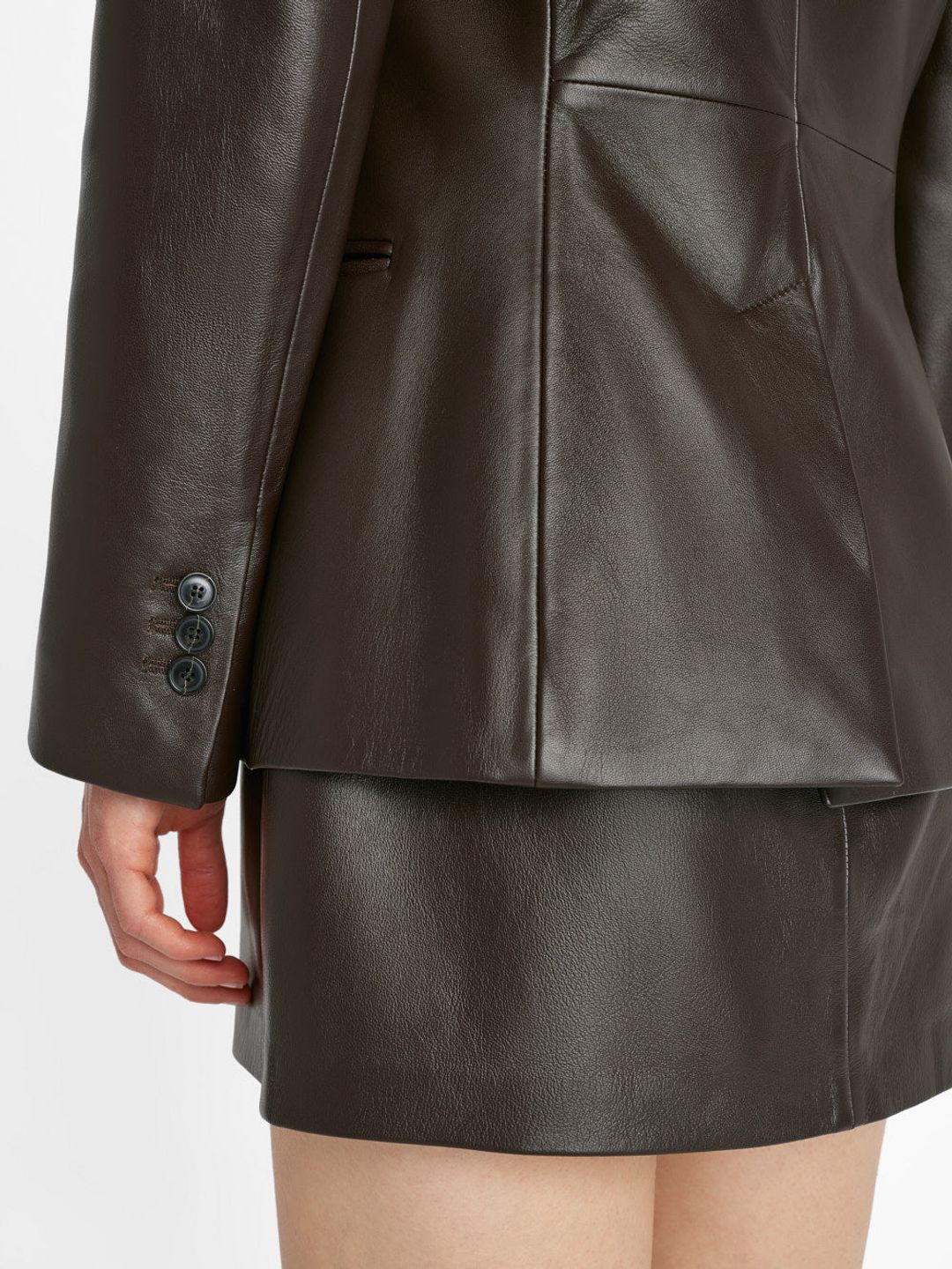 The Femme Leather Blazer -- Espresso #5