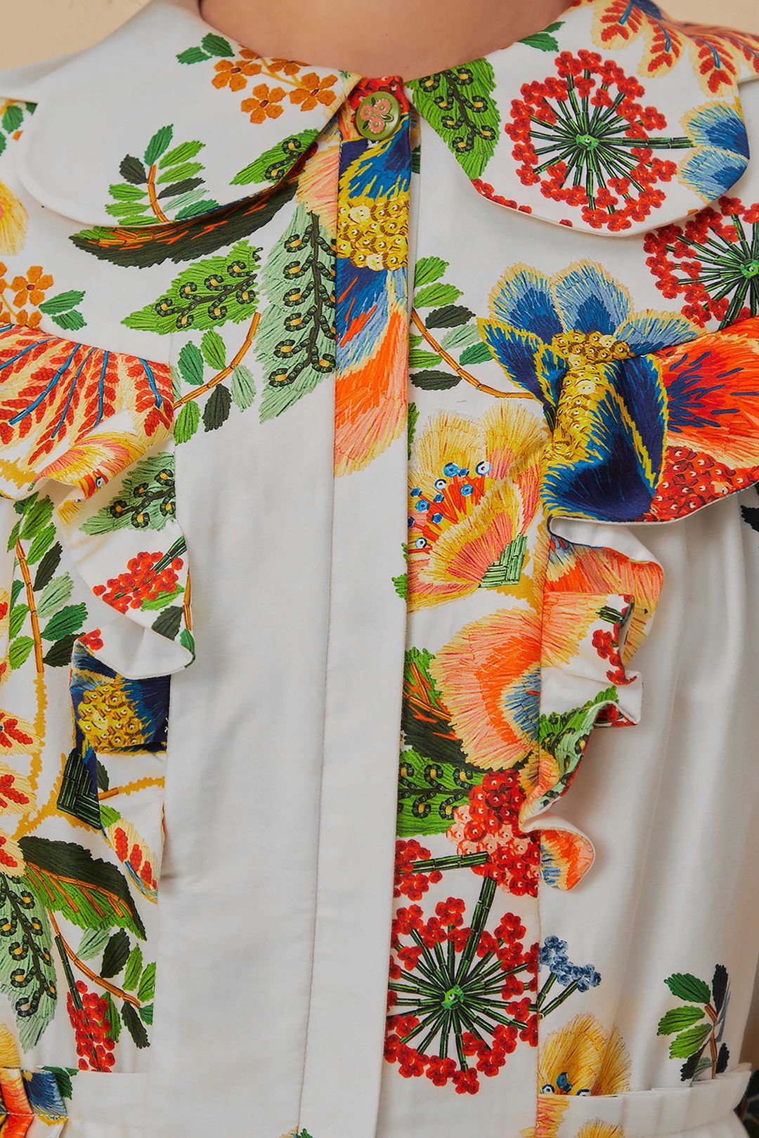 Off-White Delicate Garden Organic Cotton Mini Dress #6