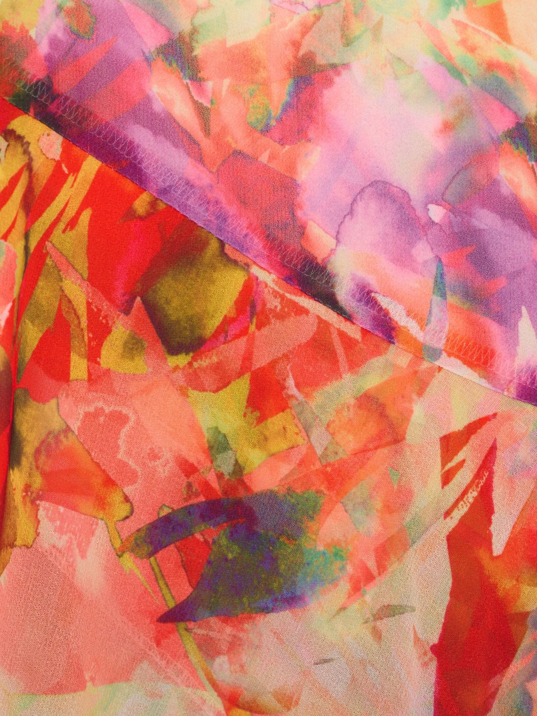 Liv Foster Liv Foster Printed Chiffon Asymmetrical Dress In Pink Multi #4