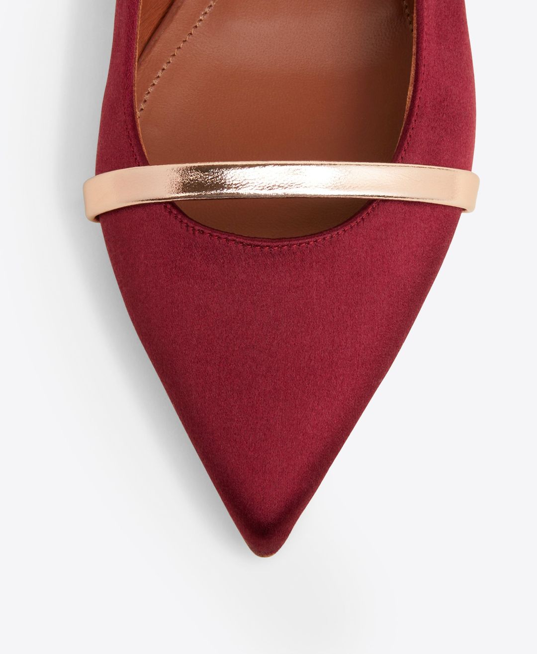 Maureen Flat - Wine Rose Gold Satin Flat #4
