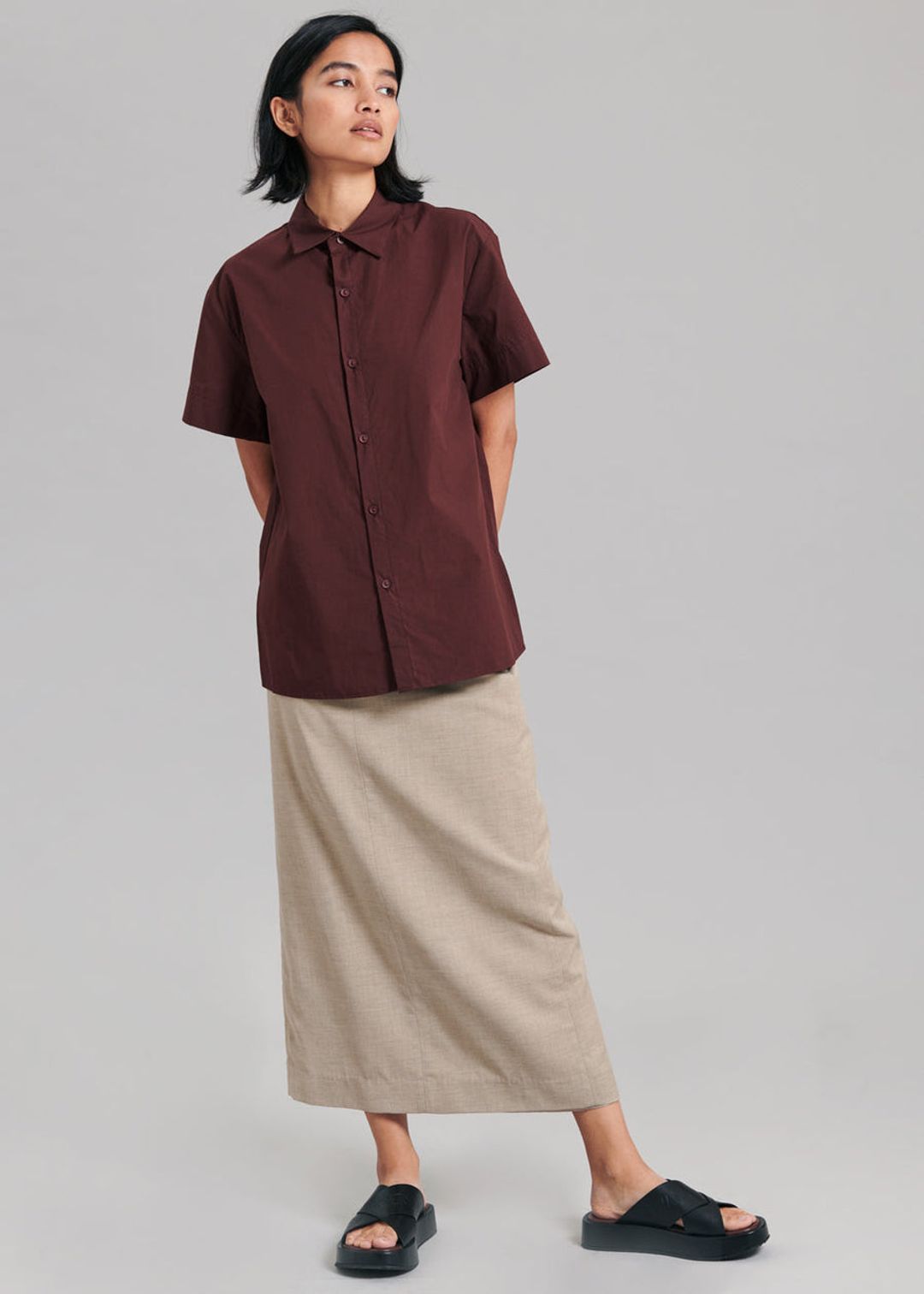 Eli Pencil Skirt - Taupe Melange #4