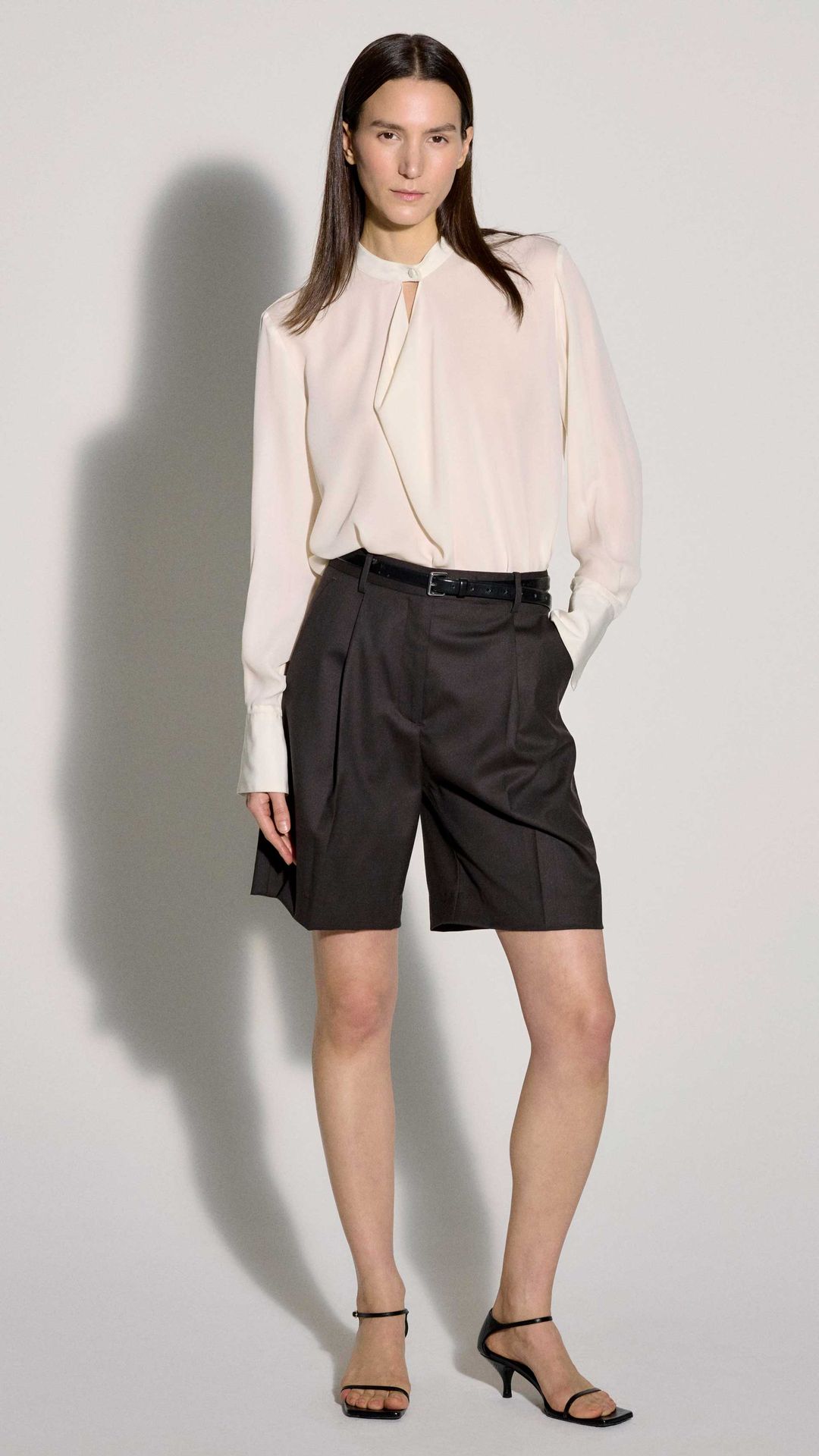 Cowl Neck Blouse in Double Georgette | Ivory #8