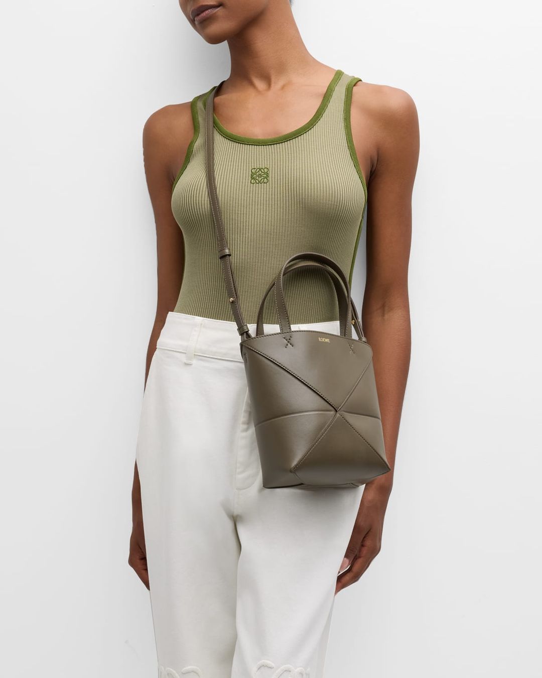 PUZZLE FOLD MINI TOTE IN SHINY LEATHER #3