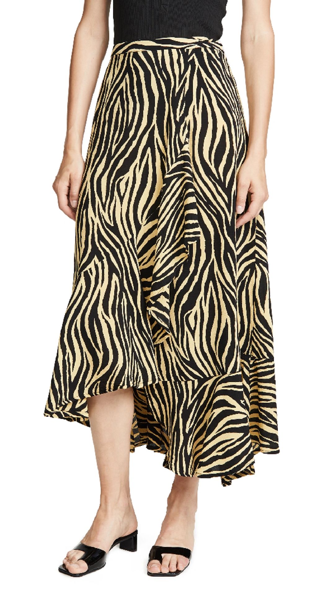 Jasper Zebra-print Crepon Wrap Skirt #5