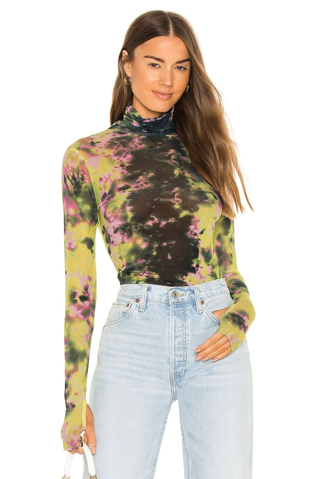 AFRM Zadie Top in Limelight Tie Dye