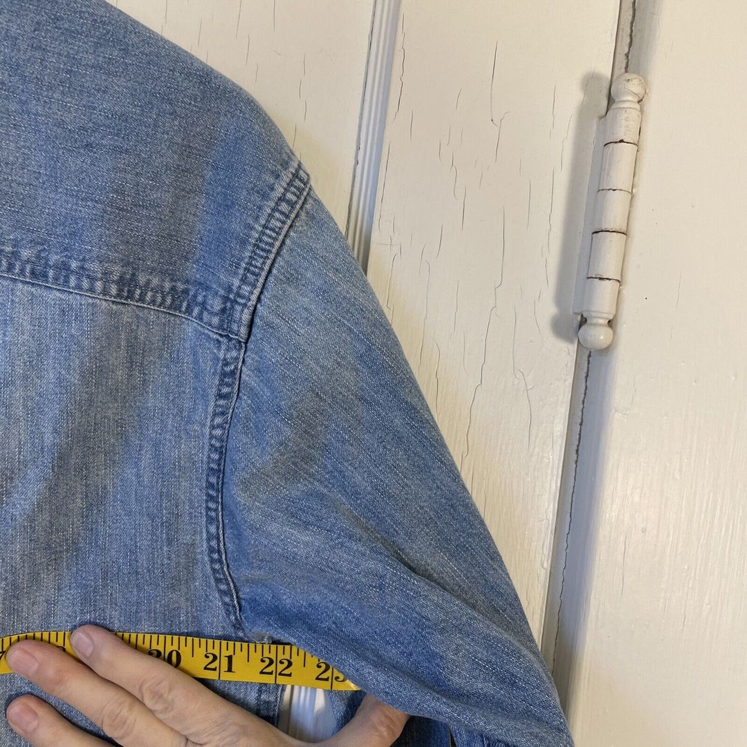 L.L. Bean Denim Vintage 90s Button Down Denim Shirt #8