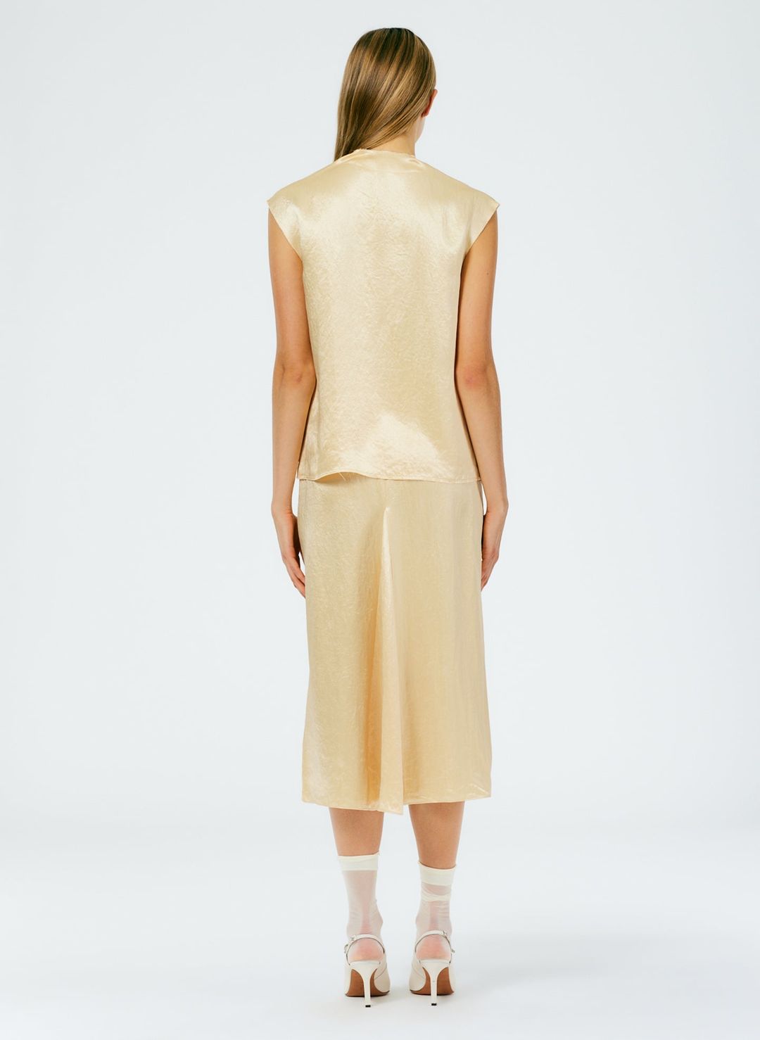 Sion Satin Godet Midi Skirt #3