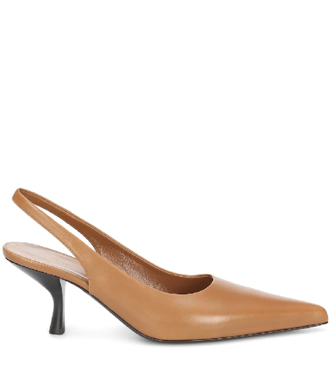 Bourgeoisie Leather Slingback Pumps In Caramel #5