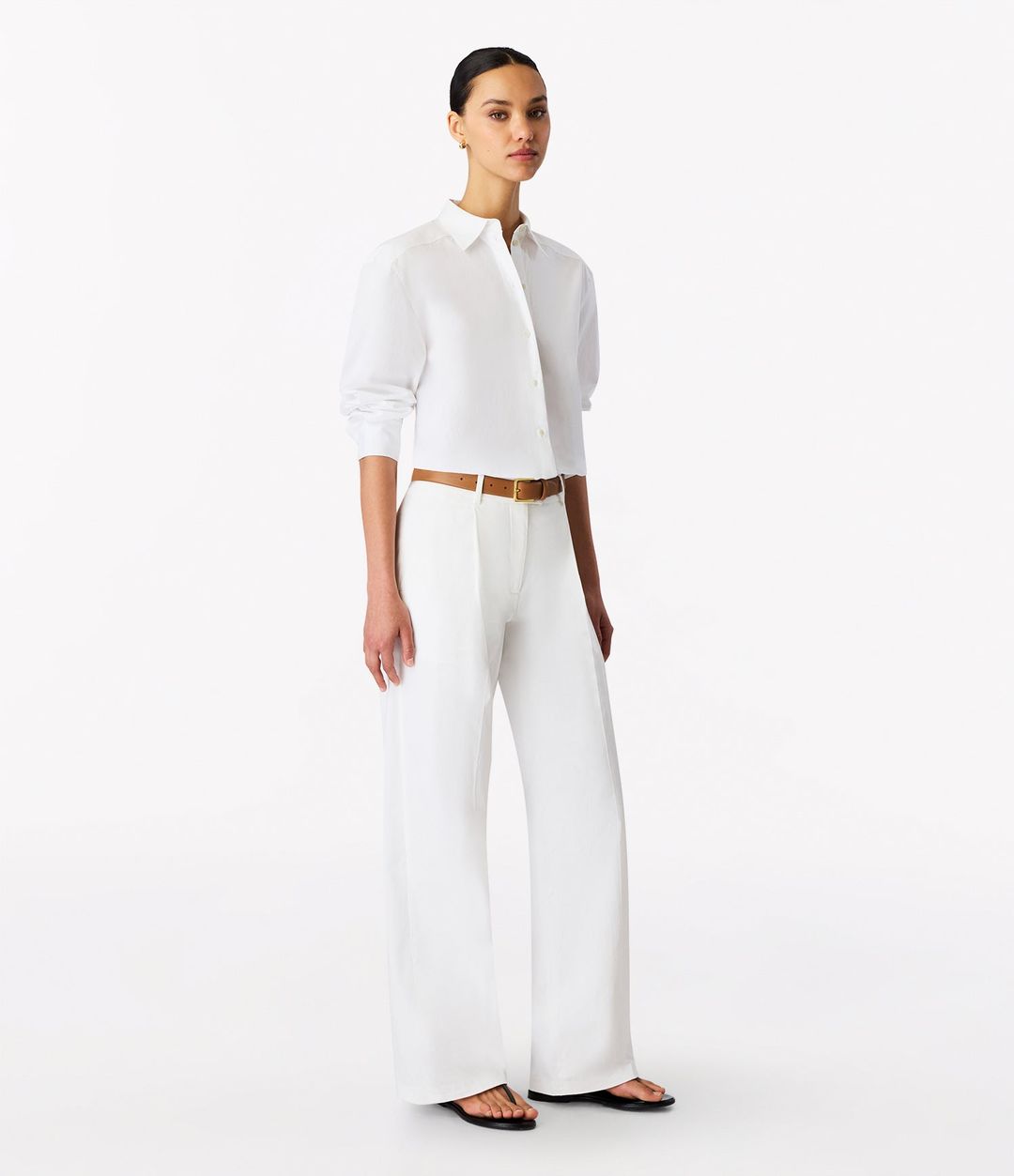 Pleat Back Poplin Shirt | White #3