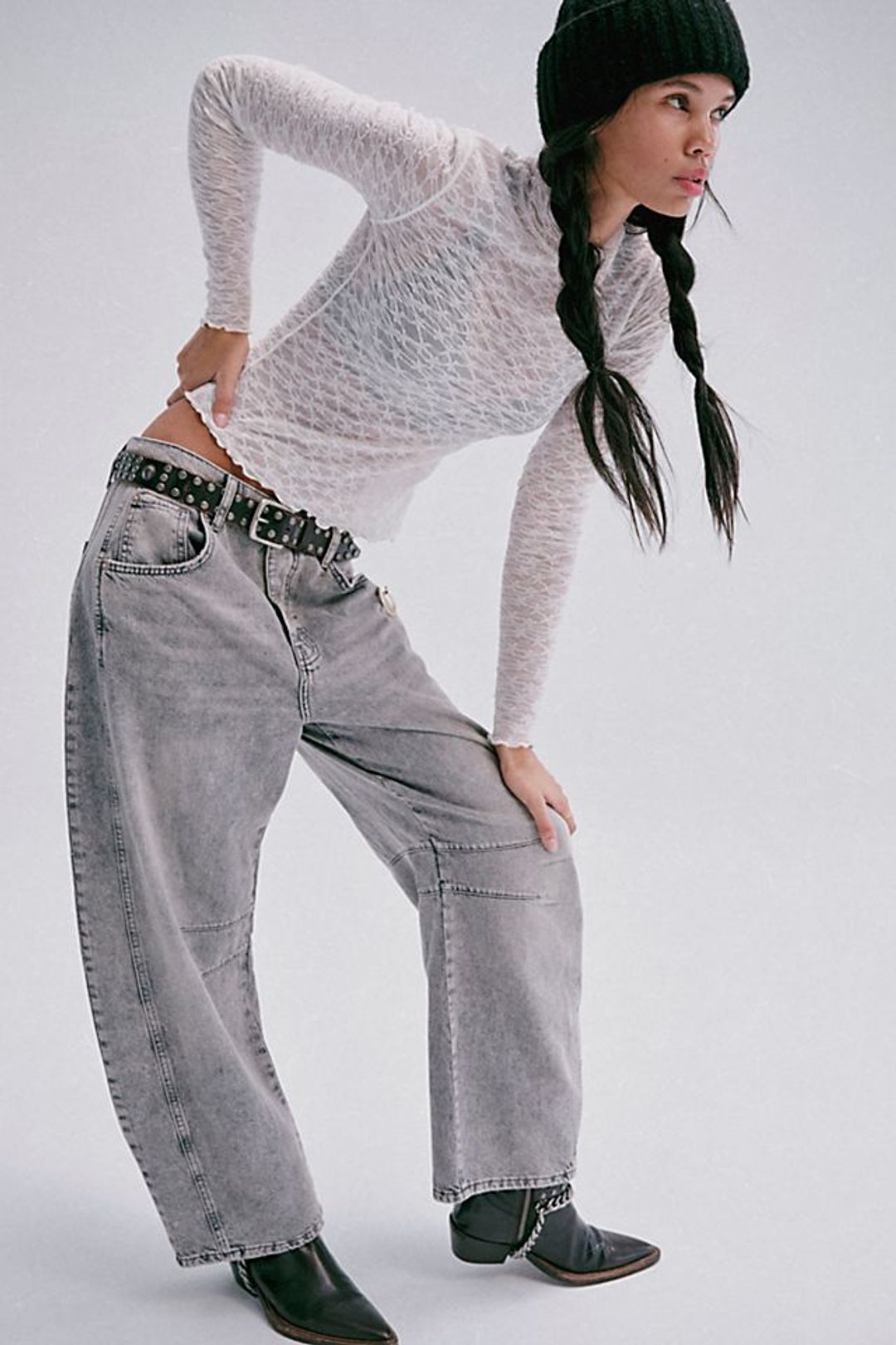 Good Luck Mid-Rise Barrel Jeans