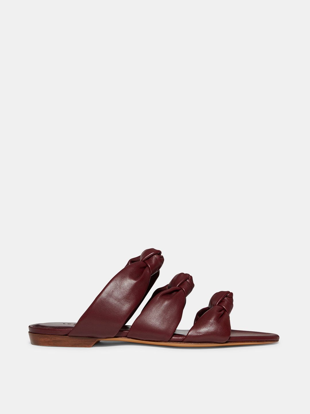 Knot Sandal Flat / Bordeaux Nappa Leather