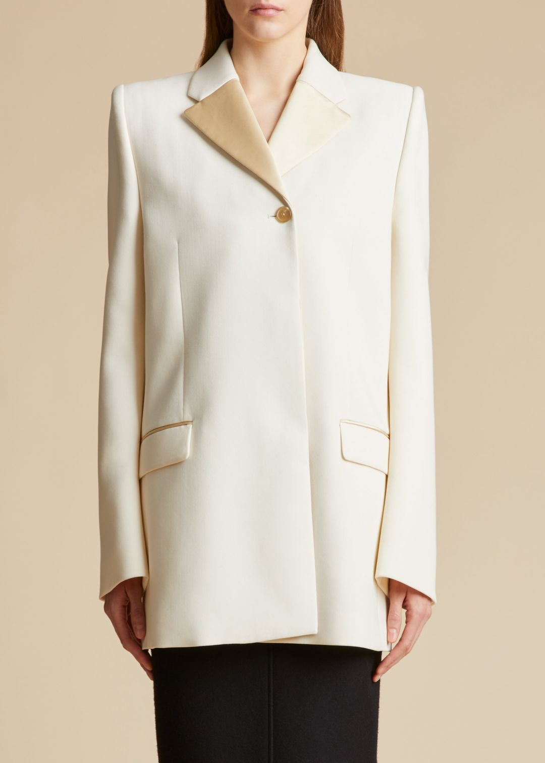 The Isaline Blazer in Chalk