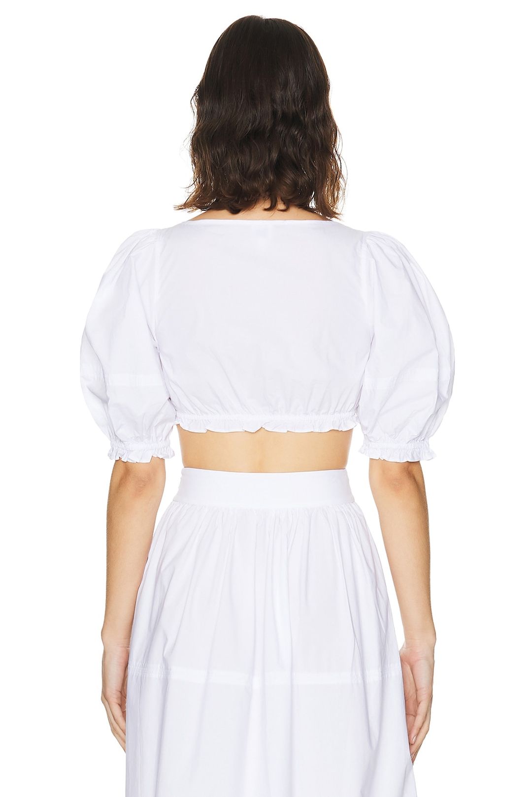 Poplin Cropped Peasant Top #3