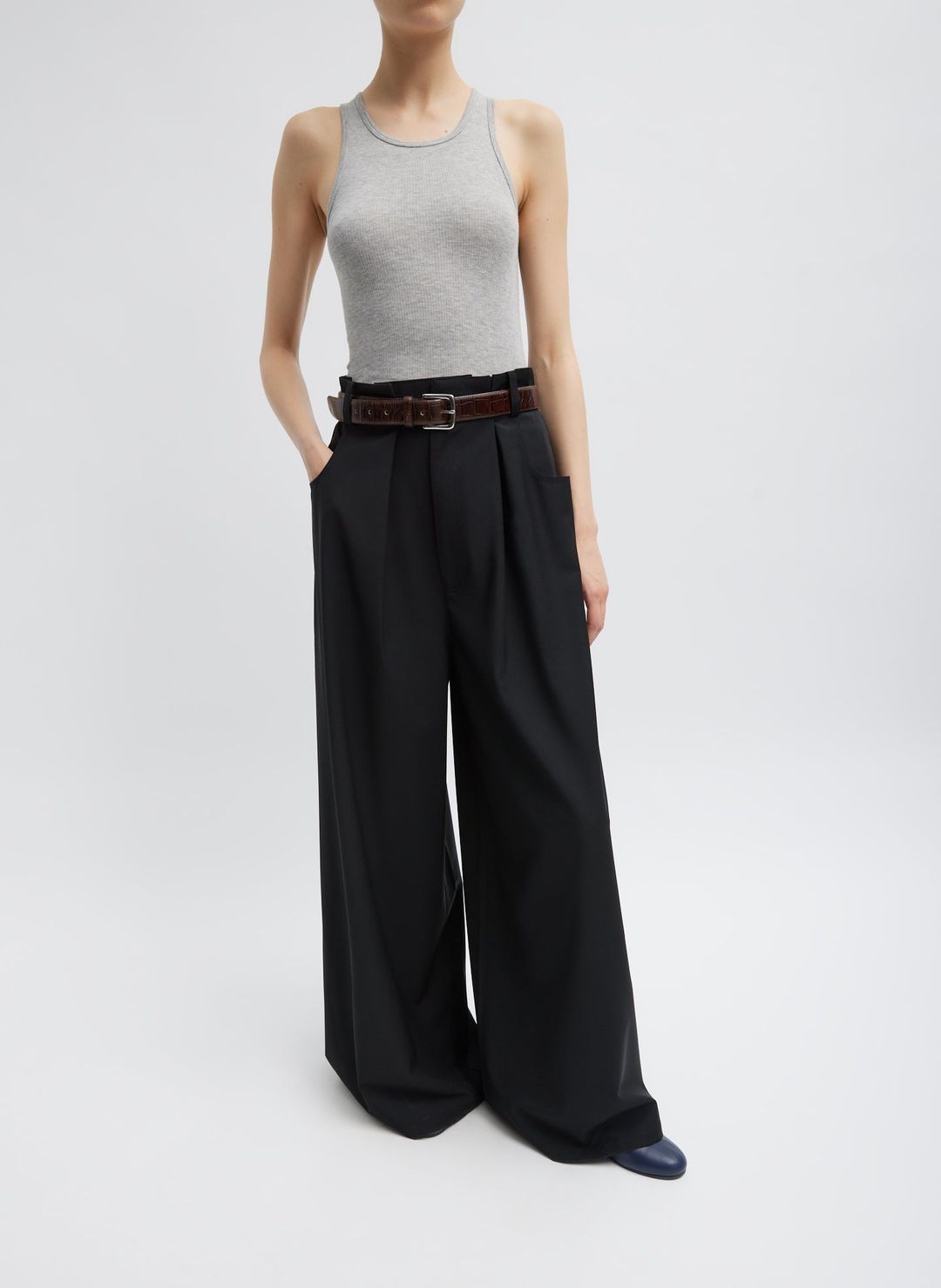Tropical Wool Walker Wide Leg Pant #6