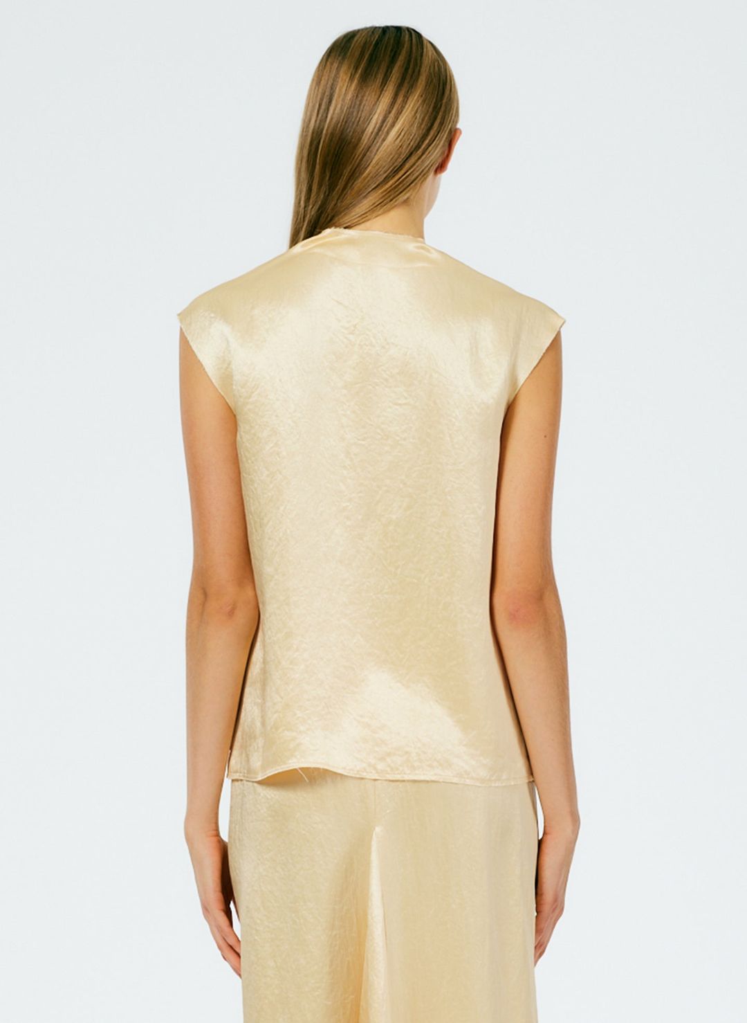 Sion Satin V-Neck Scarf Top #6