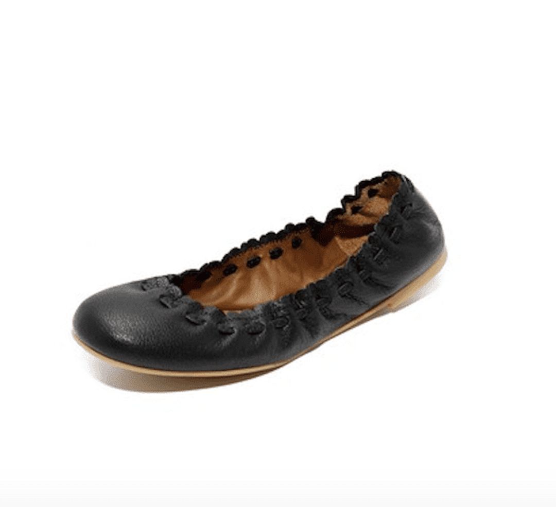 See by Chloe Jane Scallop Ballet Black Flat