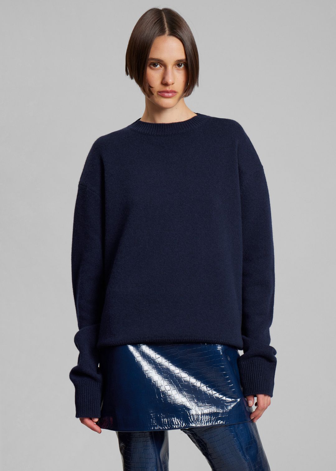 Rafaela Padded Knit Sweater - Navy #2