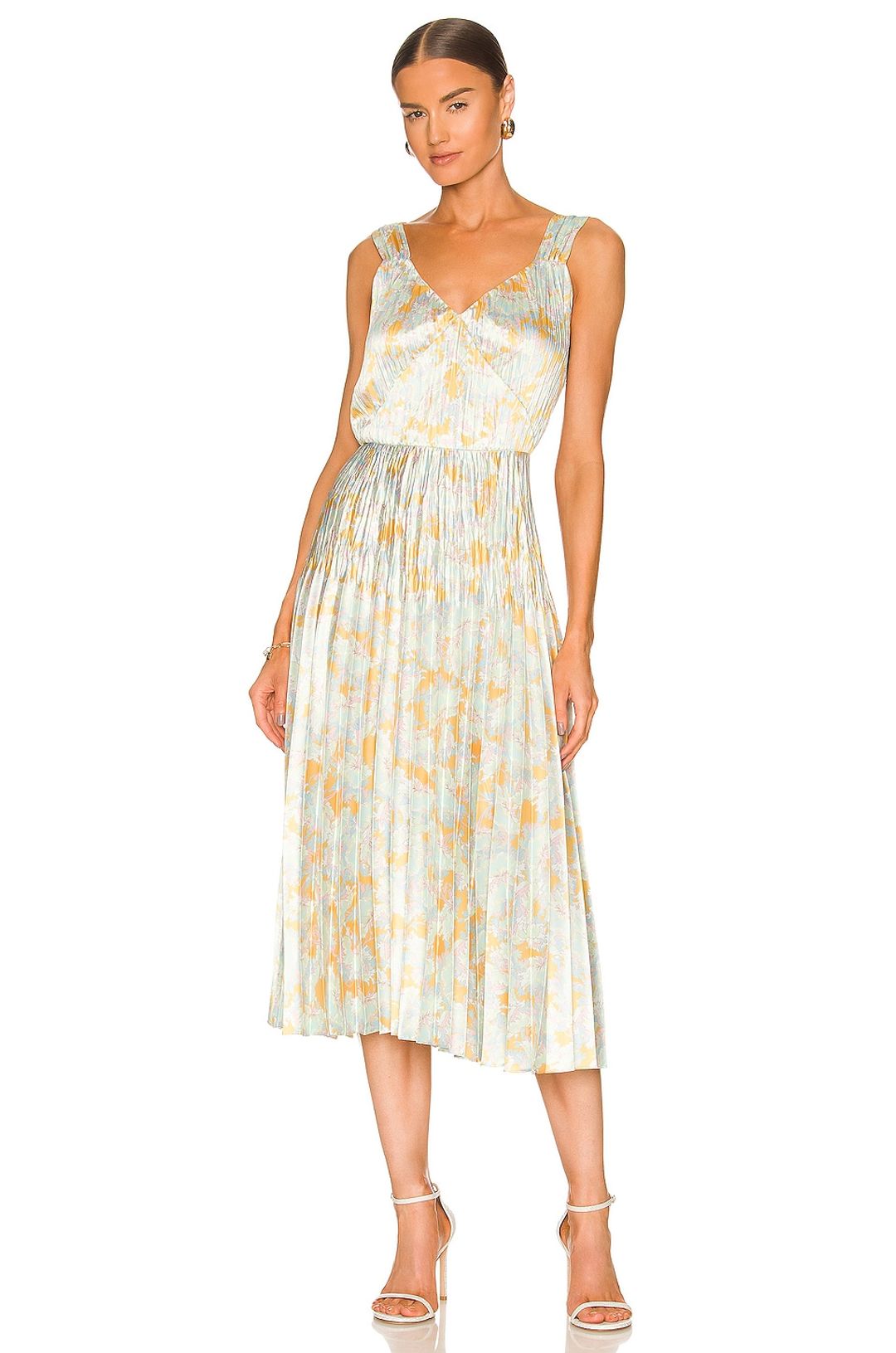 Lotus V-Neck Pleated Slip Dress