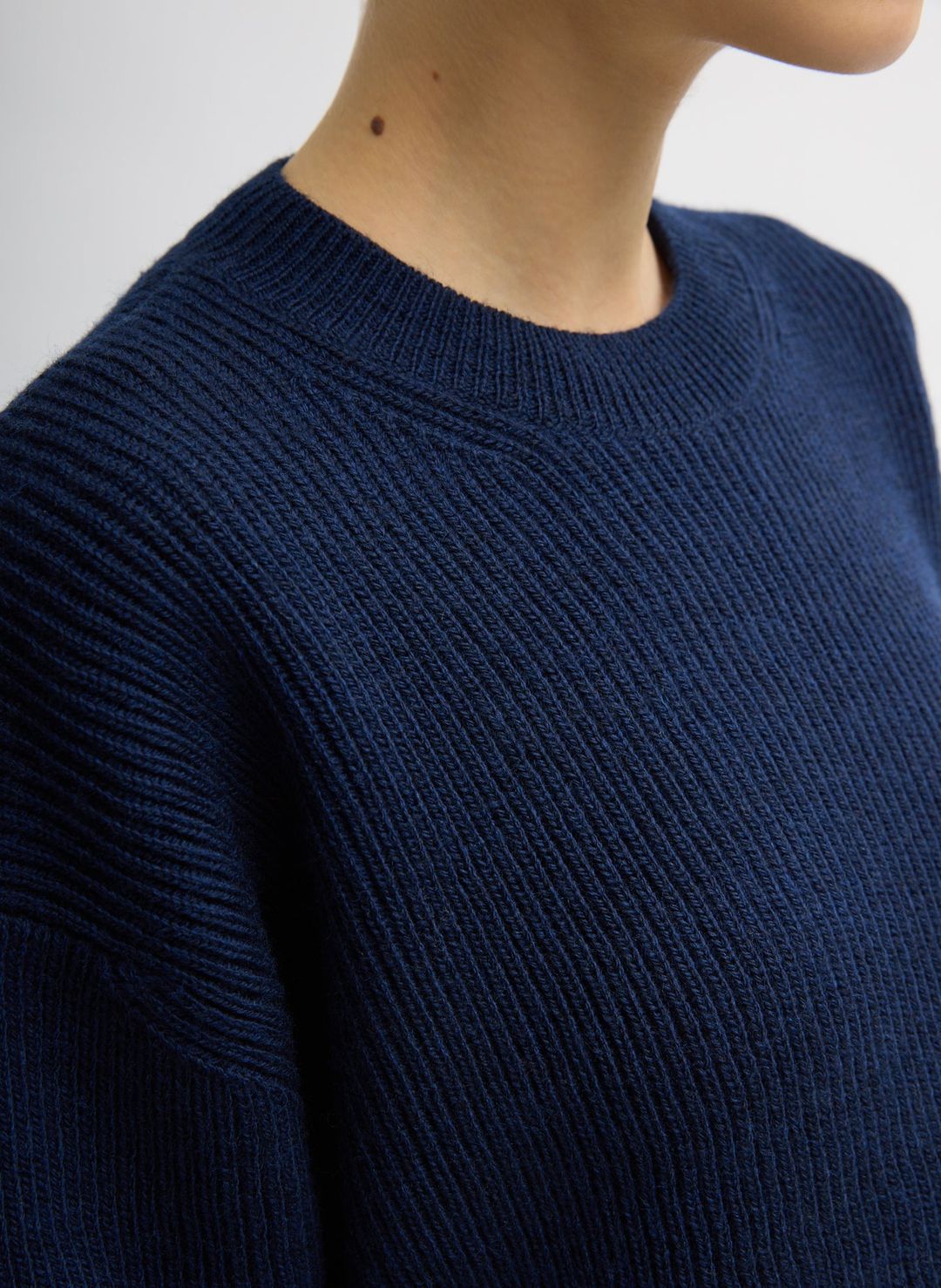 Cardigan Stitch Split Front Crewneck Easy Pullover #5