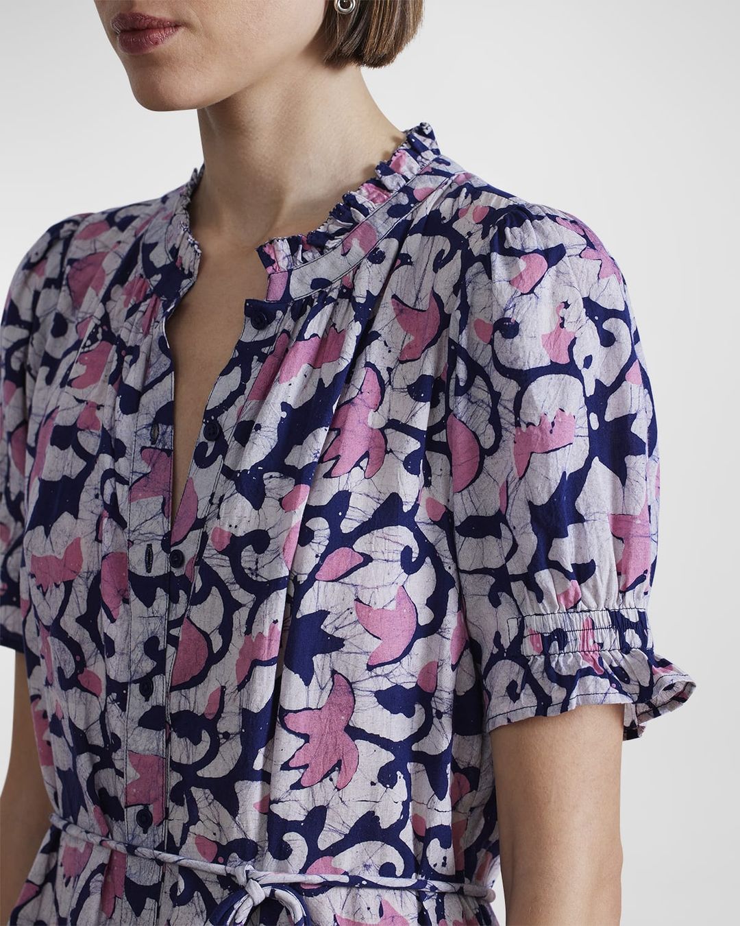 Las Alturas tiered floral-print organic cotton-poplin mini dress #4