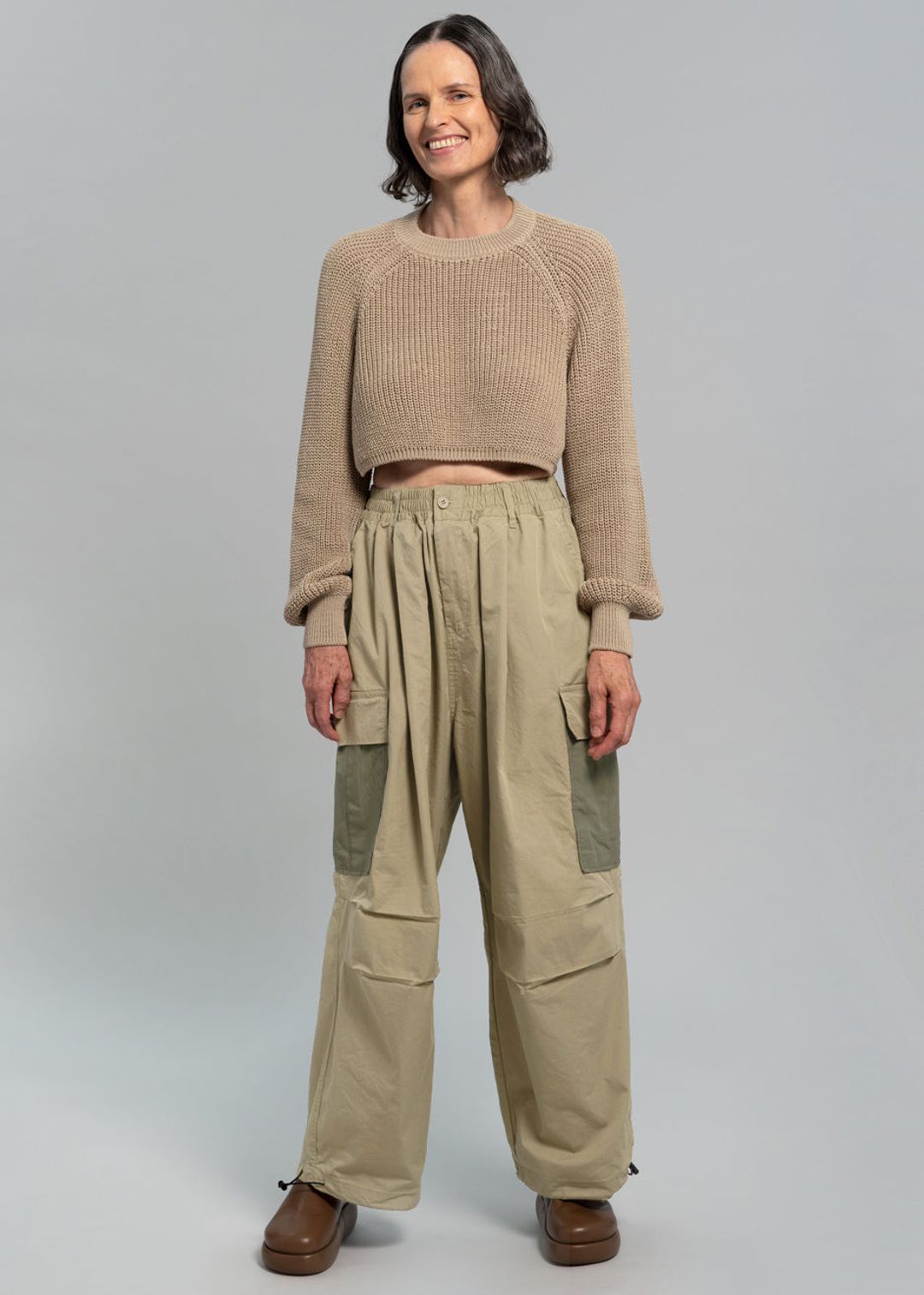 Stu Colorblock Cargo Pants - Beige Combo #8