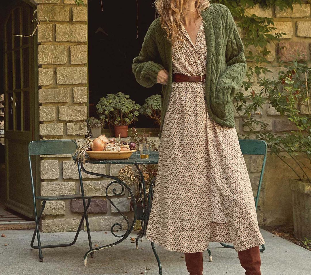 HMD -- HADLEY DRESS -- CREAM WINTER DITSY #4