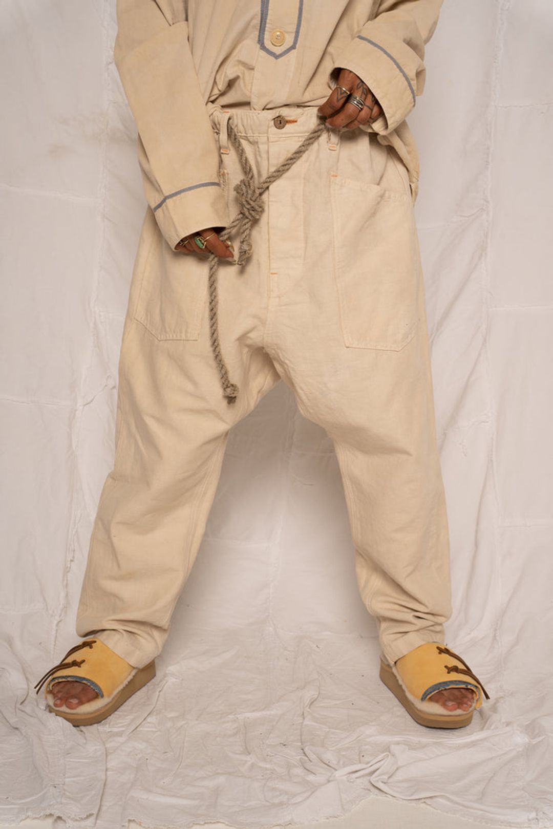 P63 Fatigue Military Hemp/Organic Cotton Uneven Dye Stone #11