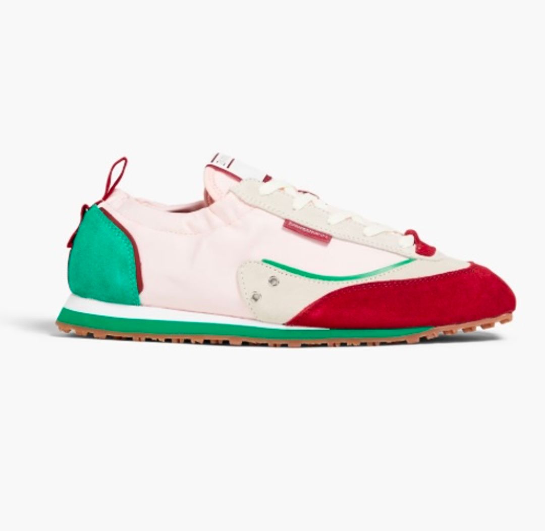 Zimmermann Color-block twill and suede sneakers