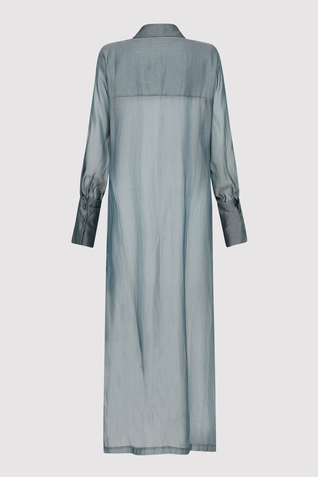 Sheer Shirt Dress - Slate #8