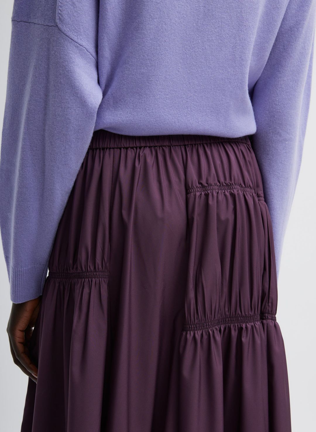 Shirred Nylon Paneled Skirt #3