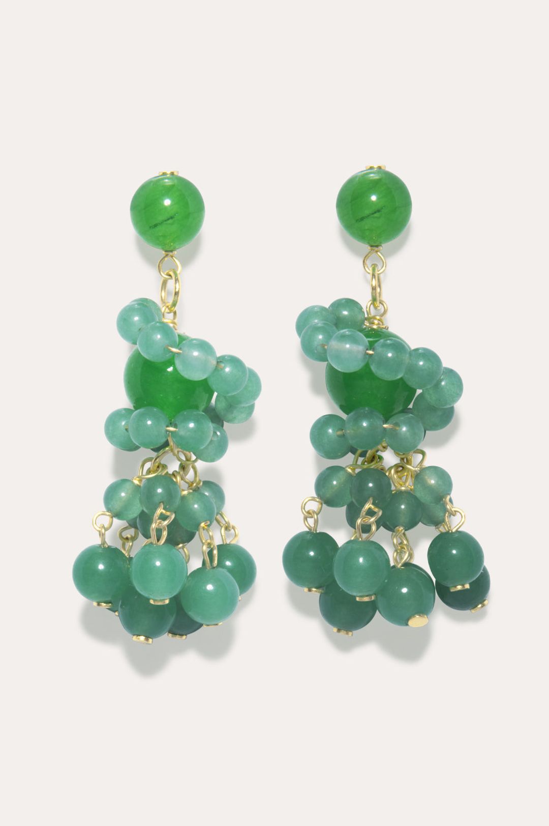 The Aftertaste of a Dream - Green Quartz and Recycled Gold Vermeil Earrings