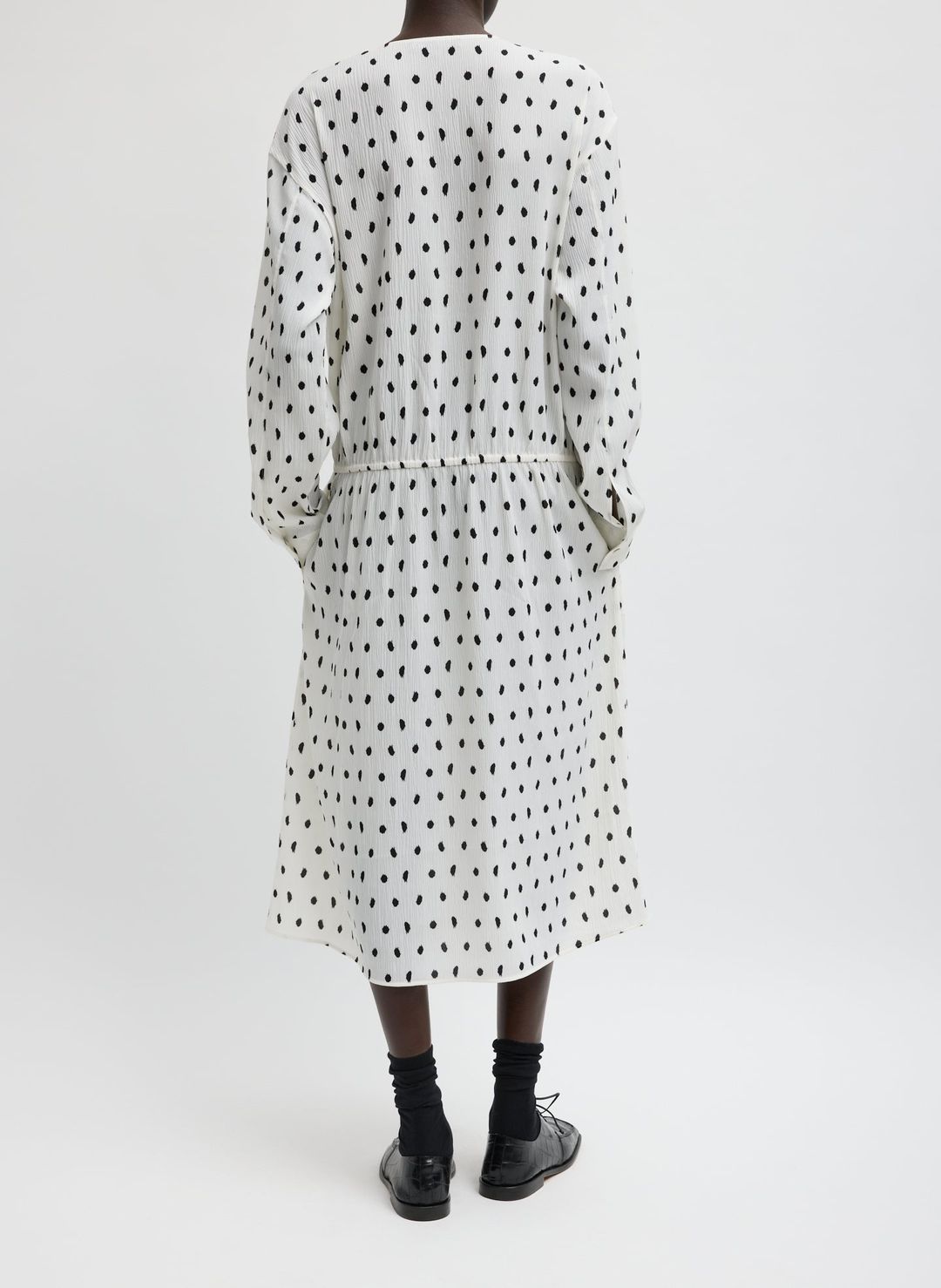 Scribble Dot Print Stretch Plisse Wrap Dress #4
