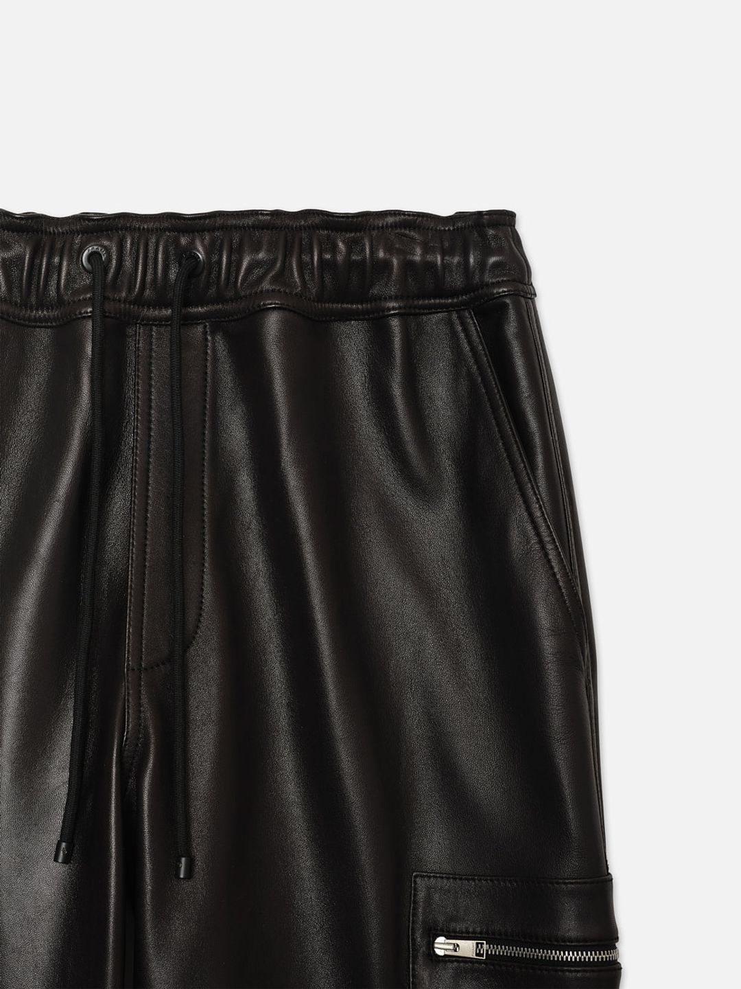 Leather Cargo Pant -- Black