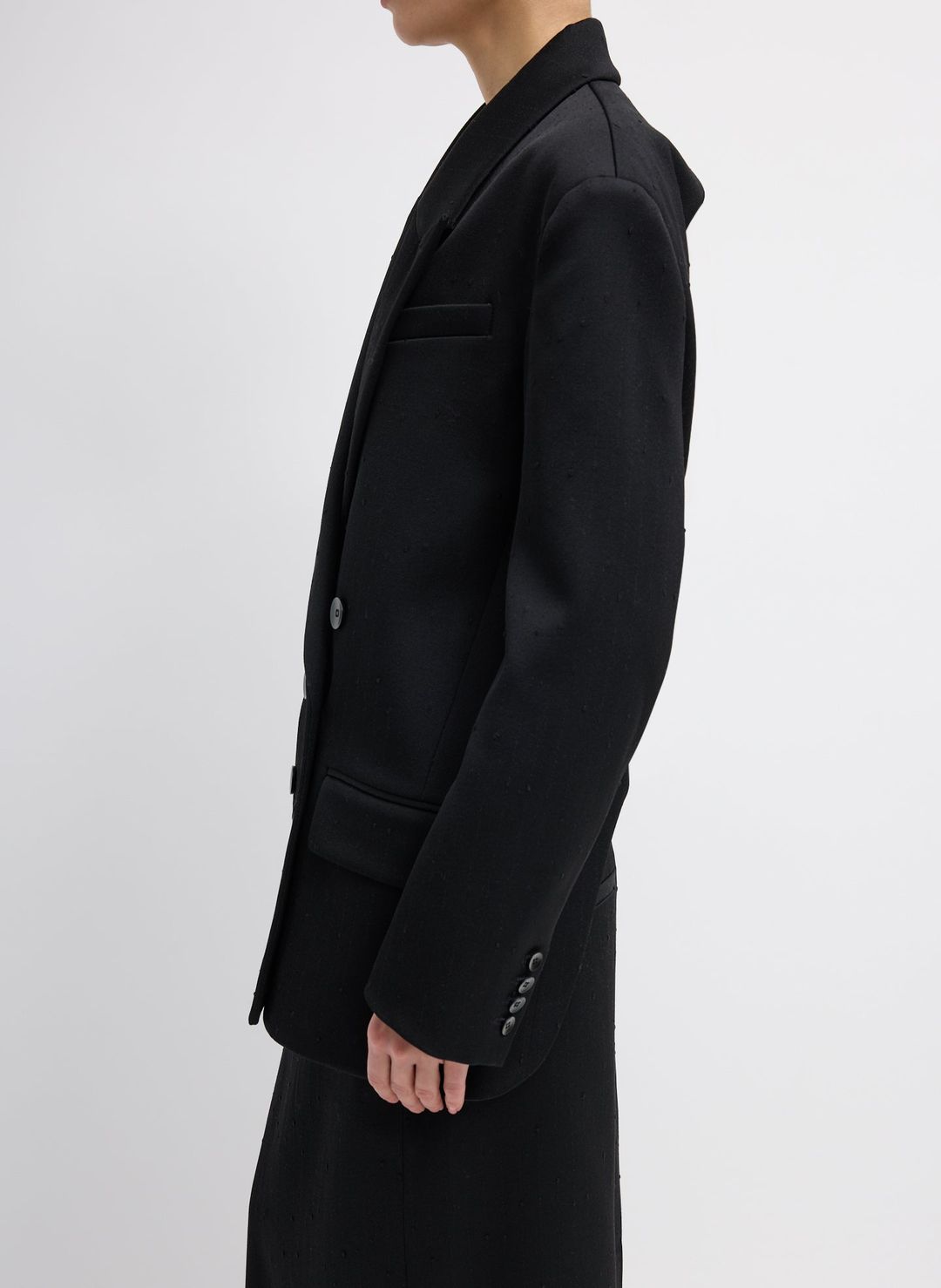 Refined Wool Slub Blazer With Cut Out Organza Back #2
