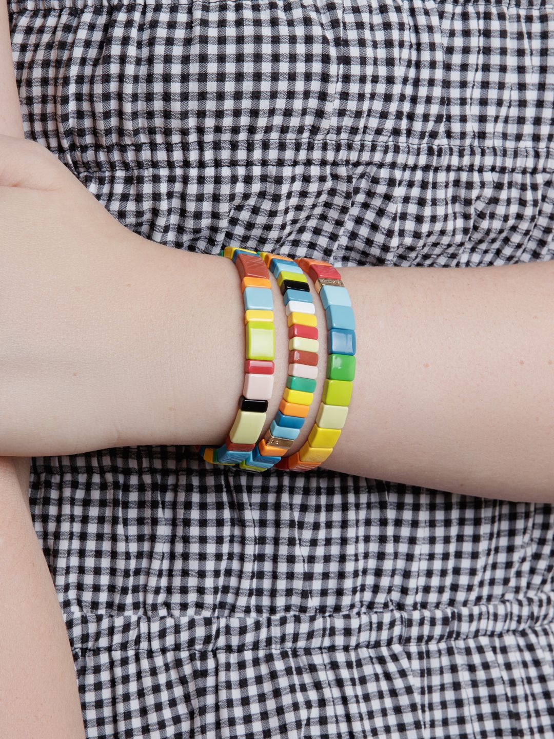 Rainbow Brite set of three enamel bracelets