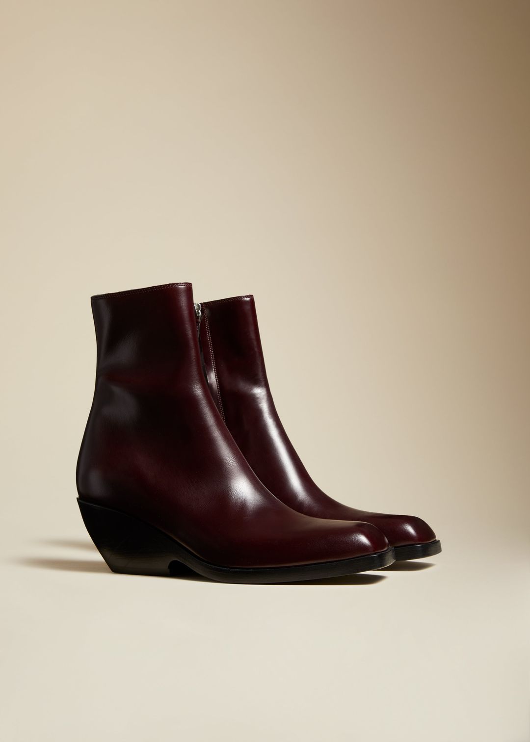 The Hooper Ankle Boot in Deep Wine Leather