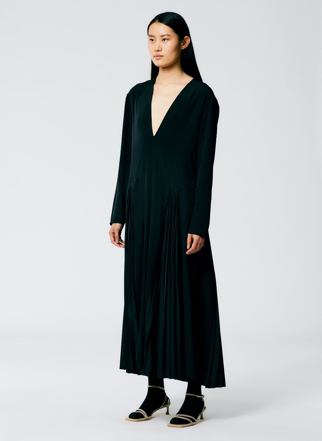 Eco Silk Pleated Godet Dress #3